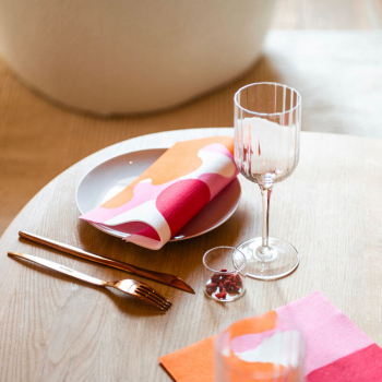 Paviot napkin Form printed pink, orange, style